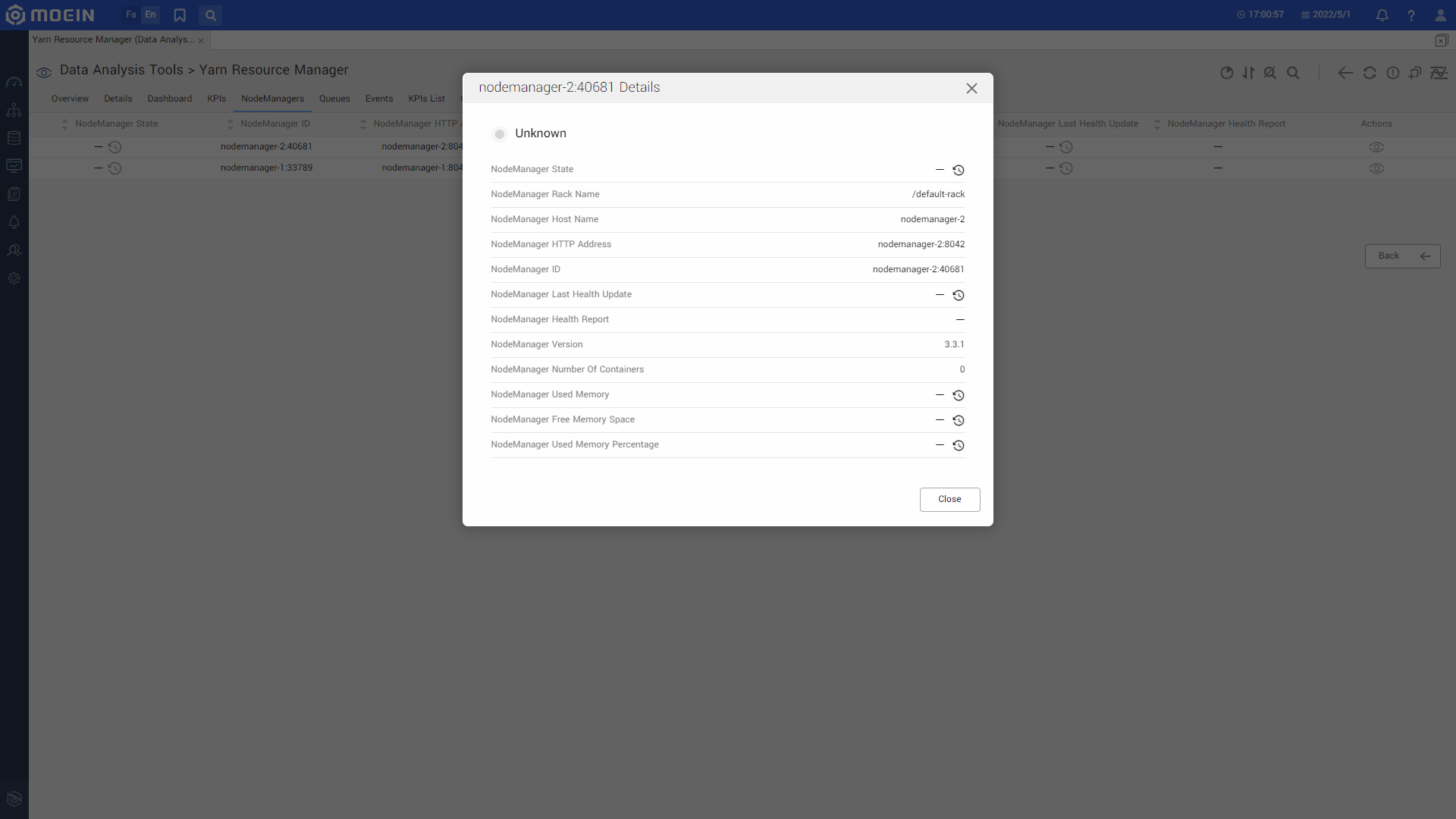 Apache Hadoop Yarn Monitoring node Manager