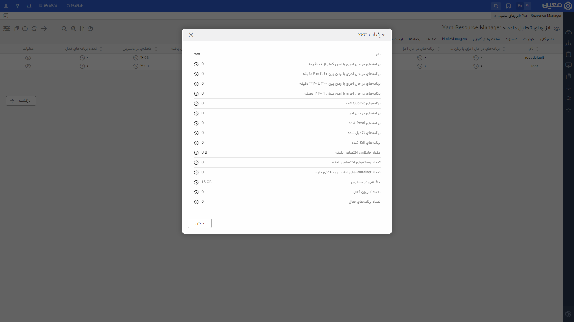 مانیتورینگ Apache Hadoop Yarn queue