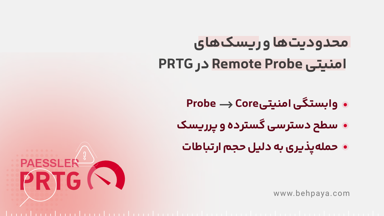 محدودیت ها و ریسک های امنیتی prtg
