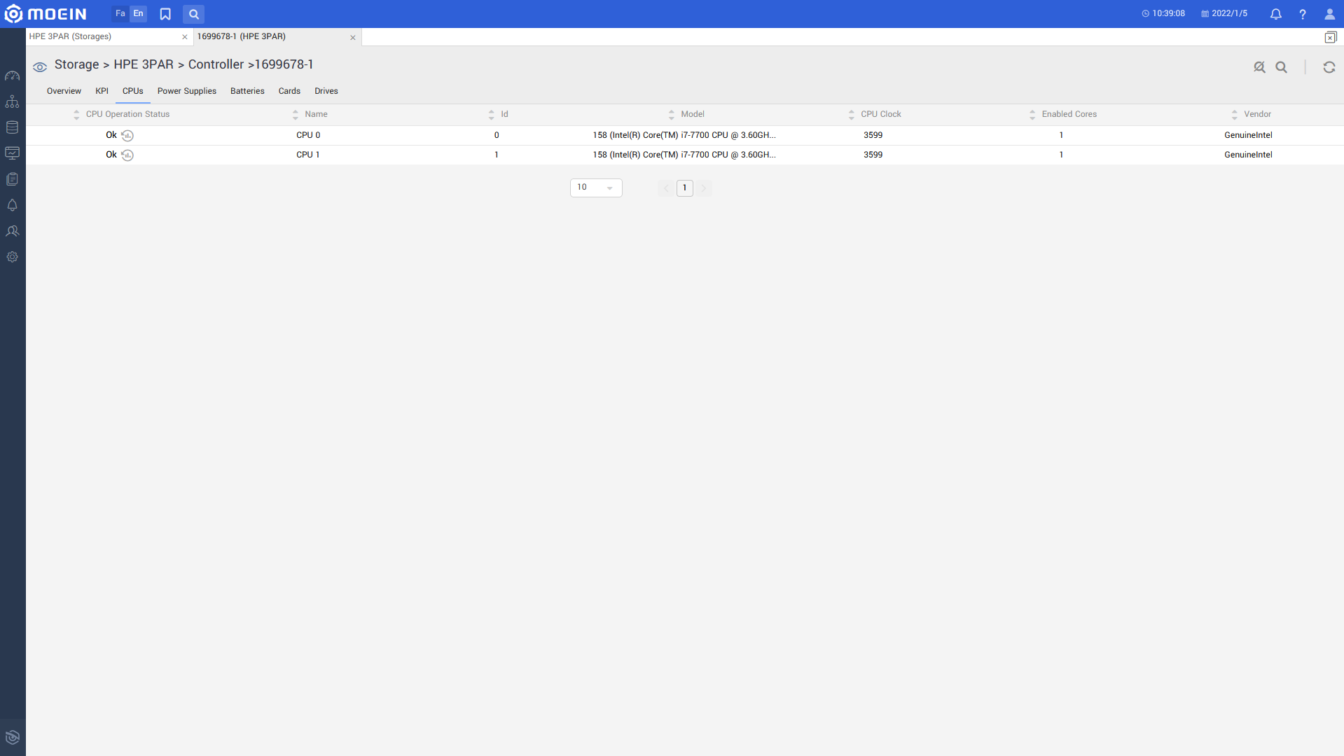 Hp E3 Par.controllers.view.cpu monitoring 